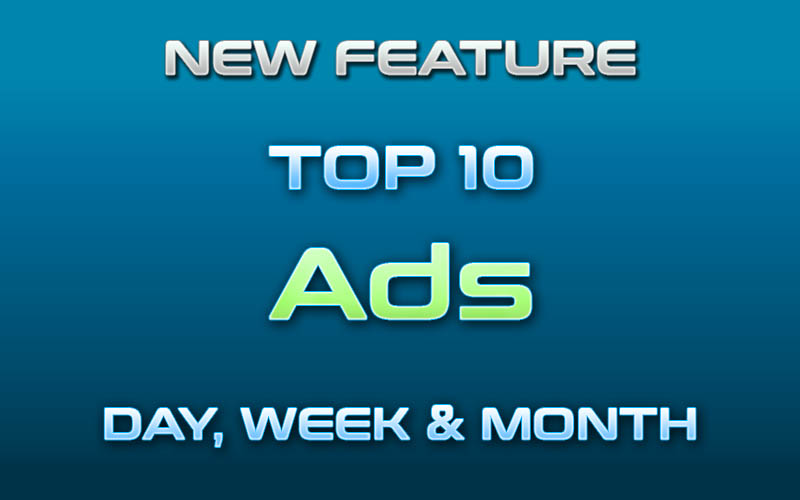 New Feature Top 10 classified ads of the day, Week & Month Rolled Out