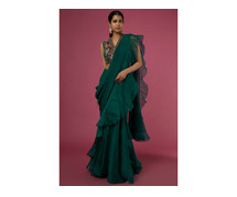 Fresh Look Fashion Provide Custom Made Ruffle Saree Dress In Your Budget