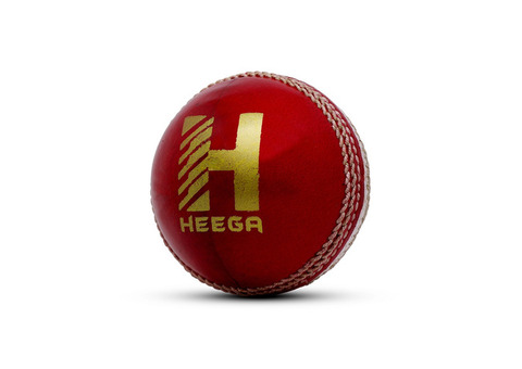 Heega Cricket Leather Ball (One Side Red-One Side White)