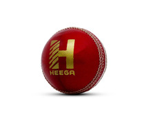 Heega Cricket Leather Ball (One Side Red-One Side White)