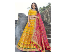 Glowing Deals: Yellow Bridal Lehengas on Sale!