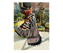 Manmouji: Ajrakh Modal Silk Saree