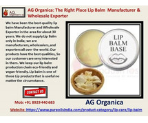 AG Organica: The Right Place Lip Balm  Manufacturer & Wholesale Exporter