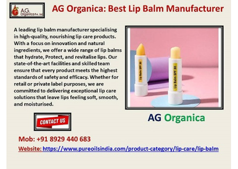 AG Organica:Best Lip Balm Manufacturer