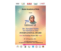 7th Dr Sarojini Naidu International Award for Working Women to be Presented at the 9th GLFN