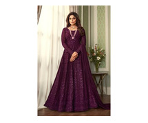 Buy Designer Purple Anarkali Suit Online at 87% off