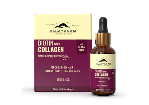 Introducing Rasayanam Liquid Biotin with Collagen – the secret to luscious locks and radiant skin!