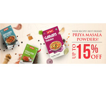 Masalas | Buy Masala Online | Masalas up to 15% off - Priya Foods