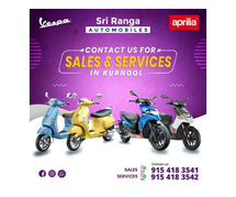 Vespa Aprilia Showroom Kurnool || Sri Ranga Automobiles, Vespa Aprilia