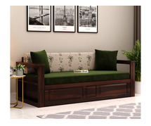 Riota Sheesham Wood Sofa Bed With Storage Online From Wooden Street