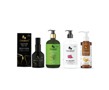 Ayurvedic Hair Care: Oil, Curry Shampoo, Rose Body Wash, Potato Face Wash.