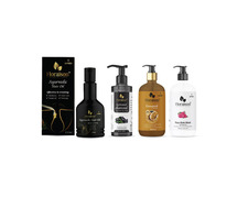 Ayurvedic Hair Care Set: Oil, Shampoo, Body Wash, Face Wash.