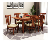 Buy Franco Extendable 6 Seater Dining Set (Honey Finish) Online From Wooden Street