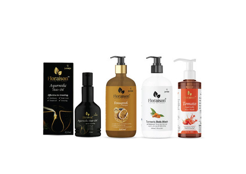 Buy Floraison Hair Oil, Fenugreek Shampoo, Turmeric Body Wash, Tomato Face Wash.