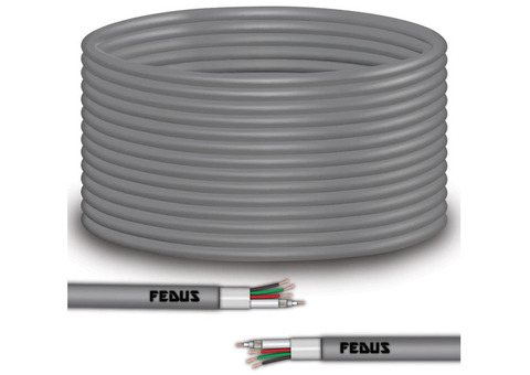 FEDUS 23AWG Pure Copper 3+1 CCTV Camera Coaxial Cable