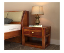 Buy Walken Bedside Table (Honey Finish) Online From Wooden Street