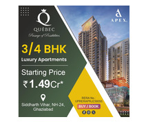 Superb 3 BHK Apartments in Ghaziabad by Apex Quebec