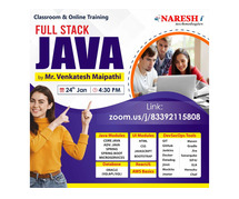 Free Demo On Full Stack Java  Course in NareshIT