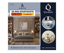 Amazing 3 BHK Apartments in Siddhartha Vihar, Ghaziabad by Apex Quebec