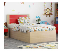 Buy Marina Kids Bed With Storage (Cardinal Red, Ice Beech Finish) Online