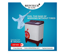 Reintech 8.0 Kg Semi Automatic Top Load Washing Machine