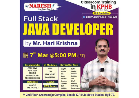 Best Java Full Stack Developer Course in KPHB | Hyderabad | NareshIT