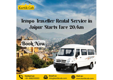 Tempo Traveller Rental Service in Jaipur Starts Fare 20/km