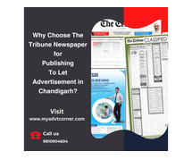 Why Choose The Tribune Newspaper for Publishing To Let Advertisement in Chandigarh?