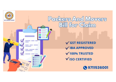 Packers and Movers Bill For Claim ghaziabad, GST Bill