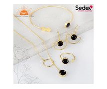 Stunning Black Agate Jewelry Set for Sale
