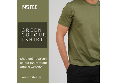 Green colour tshirt for men
