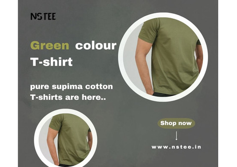 Green colour tshirt for men