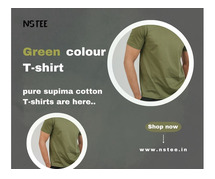 Green colour tshirt for men