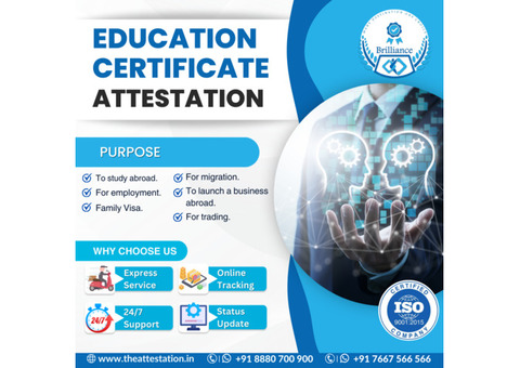 Authentic Education Certificate Attestation services in Chennai