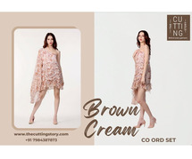 Brown Cream Co Ord Set by The Cutting Story