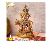 Sacred Celestial Harmony Brass Krishna Idol by The Advitya