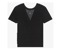 Genuine Black Draped t-shirt in transparent jersey-Givenchy
