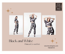 Black and White Printed Co-ord Set Online by The Cutting Story