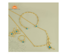 Stunning Mojave Arizona Turquoise Jewellery Set - Handcrafted Elegance!