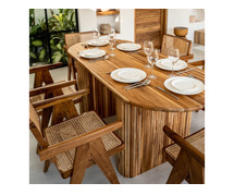 A Stunning Collection of Teak, Mango, and Oak Wood Dining Tables
