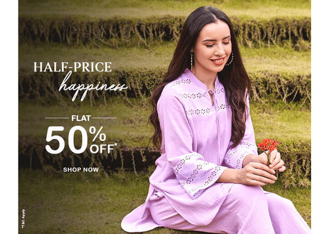 Half-Price Happiness, Flat 50% OFF At SHREE