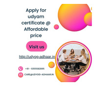 Apply for udyam certificate @ Affordable price