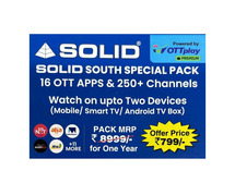SOLID SOUTH ANNUALLY OTT BUNDLE PACK - 16 OTT Apps & 250+ Channels