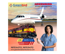 Book Green Bird Air and Train Ambulance Service in Jabalpur with Ventilator Setup