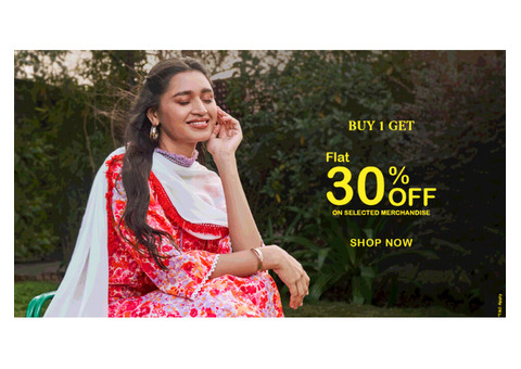 Buy 1 Get Flat 30% OFF, Buy 2 Get Flat 40% OFF On Selected Merchandise At SHREE