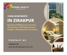 Spacious 3 BHK Apartments in Zirakpur