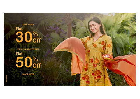 Buy 1 Get Flat 30% OFF, Buy 2 & Above Get Flat 50% OFF At SHREE