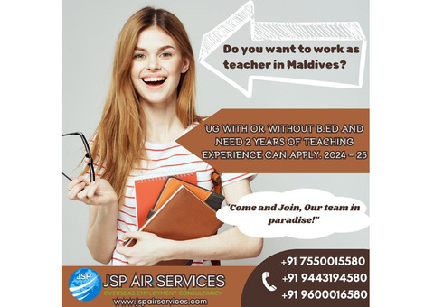 Current Recruitment For Maldives Teacher Vacancy