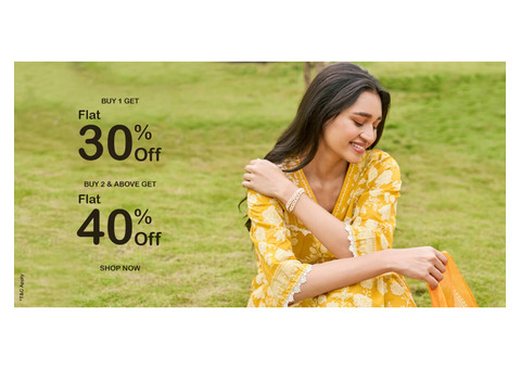 Buy 1 Get Flat 30% OFF, Buy 2 & Above Get Flat 40% OFF At SHREE