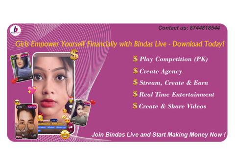 Transform Your Creativity into Money with Bindas Live App !